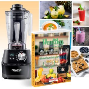 Nuwave Moxie High-Performance Digital Vacuum Blender with BPA-Free 64-ounce Pitcher, Vacuum Lid and Plunger Lid, and 200 Recipe Book