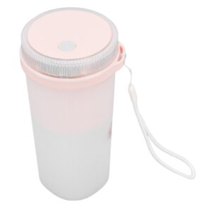 portable blender cup, 300ml electric usb juicer blender fruit mixer mini blender portable blender with 6 leaf knife and security lock (pink)