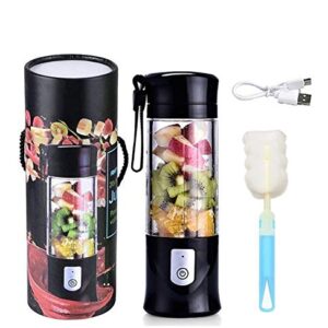 Portable Blender, Cordless Mini Personal Blender Juicer Cup, Single Serve Fruit Mixer, Small Travel Blender for Shakes and Smoothies, with 4000mAh USB Rechargeable Battery, 420ml, BPA-Free (Black)