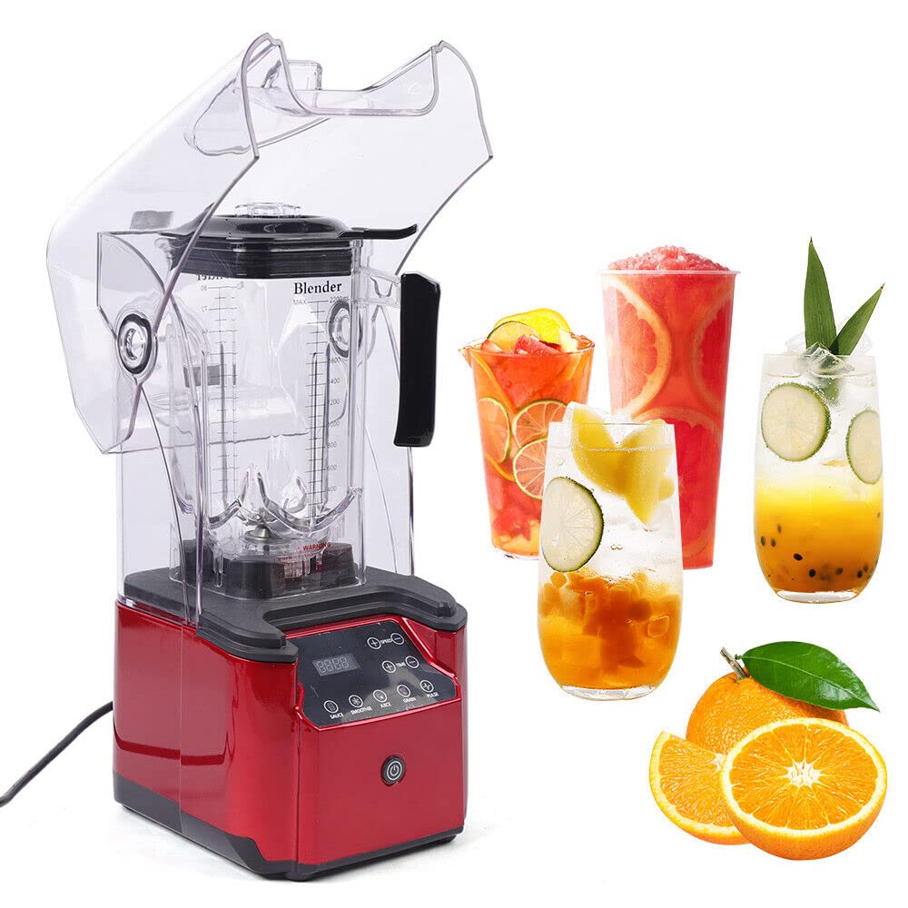 LYNICESHOP Professional Commercial Blender, Soundproof Cover Blender With Shield Quiet Sound Enclosure Quiet Commercial Blender for Crushing ice, Smoothie, Puree