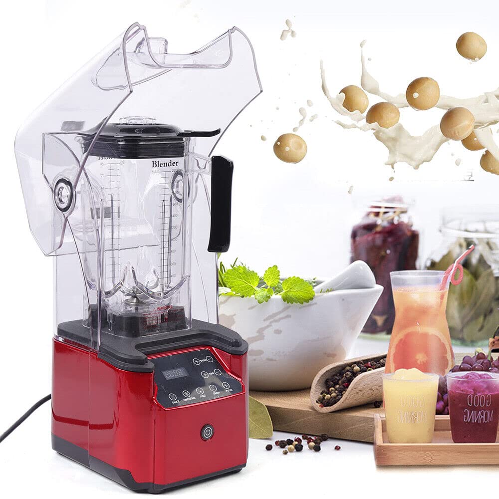 LYNICESHOP Professional Commercial Blender, Soundproof Cover Blender With Shield Quiet Sound Enclosure Quiet Commercial Blender for Crushing ice, Smoothie, Puree