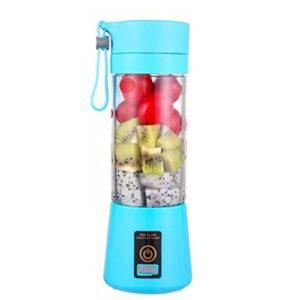wykj portable mixer multifunctional usb electric blender food smoothie maker blender stirring rechargeable 6-leaf fruit juicer cup (blue)
