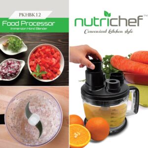 NutriChef Heavy Duty Food Processor and Immersion Blender, Stainless Steel with Attachments