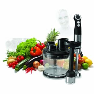 NutriChef Heavy Duty Food Processor and Immersion Blender, Stainless Steel with Attachments