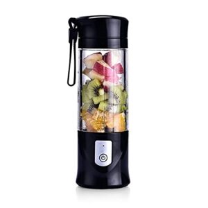 lley portable mini travel fruit usb juicer cup, personal small electric juice mixer blender machine with 4000mah rechargeable battery420ml water bottle black