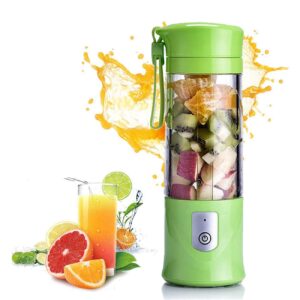 la hestiare portable blender, 420ml, green, usb rechargeable, 7.4v double power motor, 6 blades mixing, safe & easy to clean