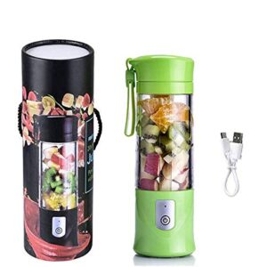 La Hestiare Portable Blender, 420ml, Green, USB Rechargeable, 7.4V Double Power Motor, 6 Blades Mixing, Safe & Easy to Clean