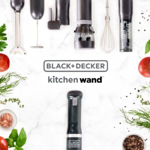 BLACK+DECKER Kitchen Wand Cordless Immersion Blender, Hand Blender with Charging Dock, Black (BCKM1011K10)