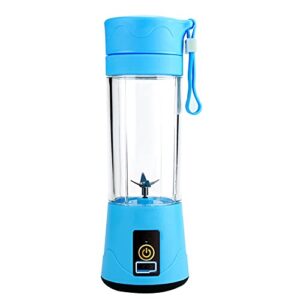 generic 380ml portable mini blender, blue, 13 oz for travel blender on the go/ 2000mah, usb rechargeable home/office/outdoor with six blades in 3d