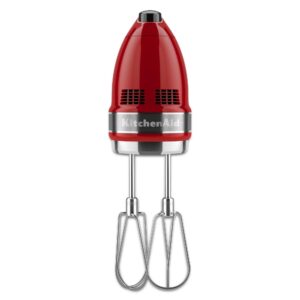 KitchenAid Cordless Variable Speed Hand Blender - KHBBV53 & KHM7210ER 7-Speed Digital Hand Mixer with Turbo Beater II Accessories and Pro Whisk - Empire Red