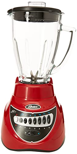 Oster BLSTEG7805R Glass Jar Blender, 220 Volts (Not for USA), 12 Speed 6-Cup, Red