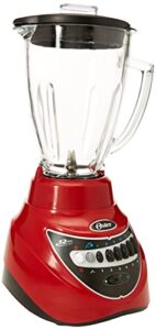 oster blsteg7805r glass jar blender, 220 volts (not for usa), 12 speed 6-cup, red