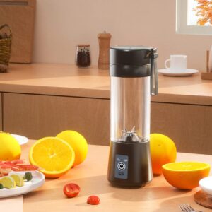 SHIDIAN Portable Blender, Personal Blender for Shakes and Smoothies, Blender shake Smoothie for Kitchen Personal Size Blenders with Rechargeable USB, 380Ml Traveling Fruit Veggie Juicer Cup With 6 Blades (Black)