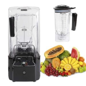 commercial blender juicer smoothie maker with soundproof cover capacity 2l for home commercial bar use (2000w) (stylea)