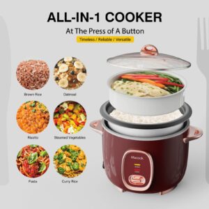 Macook Rice Cooker 10 Cups (uncooked) 20 cups Rice Cooker (cooked) Large rice Cooker Suitable for Families of 3-5, Red