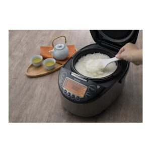 Tiger Corporation JKT-D18U 10-Cup Capacity Induction Heating Electric Rice Cooker with 12 Menu Setting, 24-Hour Keep Warm Setting, Spatula and Measuring Cup (Black and Stainless Steel)