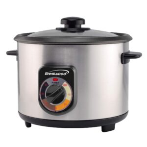brentwood ts-1210s electric rice cooker, standard, metallic