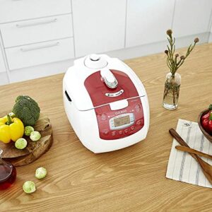 CUCKOO CRP-FA0610FR | 6-Cup (Uncooked) Pressure Rice Cooker | 11 Menu Options: Quinoa, Brown Rice & More, Voice Guide, Made in Korea | White/Red
