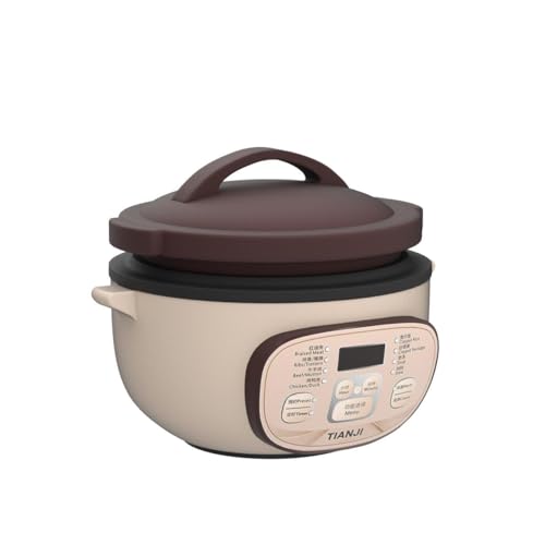 Tianji DSG-TZ30 Electric Clay Pot Slow Cooker for Claypot Rice and Casserole Porridge, Ceramic Casserole Cooking Pot with Unglazed Porcelain, Suitable for Stove, 3L
