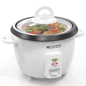 mishcdea rice cooker 10 cups uncooked & food steamer (20 cooked), electric rice cooker fast cooking with keep warm, removable non-stick pot, all-in-one cooker for grains, soups, oatmeal or veggies - black