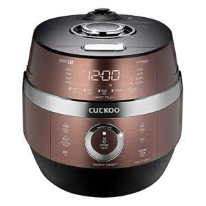 cuckoo crp-jhsr0609f | 6-cup (uncooked) induction heating pressure rice cooker | 13 menu options, auto-clean, voice guide, made in korea | copper