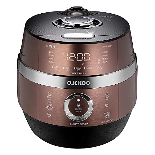 CUCKOO CRP-JHSR0609F | 6-Cup (Uncooked) Induction Heating Pressure Rice Cooker | 13 Menu Options, Auto-Clean, Voice Guide, Made in Korea | Copper