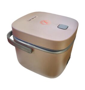 annapurna distributor mini rice cooker, healthy ceramic coating 1.2l small rice cooker hold 1-2.5 cups uncooked rice for 1-3 people, portable travel rice cooker with steam tray, easy to use. (brown)