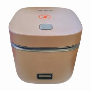 ANNAPURNA DISTRIBUTOR Mini Rice Cooker, Healthy Ceramic Coating 1.2L Small Rice Cooker hold 1-2.5 cups uncooked rice for 1-3 People, Portable Travel Rice Cooker with Steam Tray, Easy to use. (Brown)