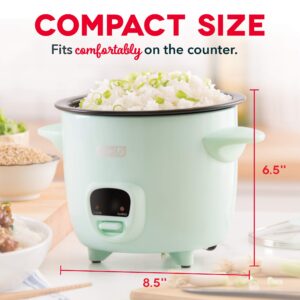 DASH 8” Express Electric Round Griddle & Snacks - Aqua & Mini Rice Cooker Steamer with Removable Nonstick Pot, Keep Warm Function & Recipe Guide, 2 cups, Aqua