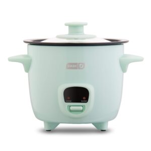 DASH 8” Express Electric Round Griddle & Snacks - Aqua & Mini Rice Cooker Steamer with Removable Nonstick Pot, Keep Warm Function & Recipe Guide, 2 cups, Aqua