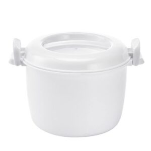 microwave rice cooker rice steamer: round microwave food container microwaveable rice pasta cooker microwave rice steamer for rice chicken pasta