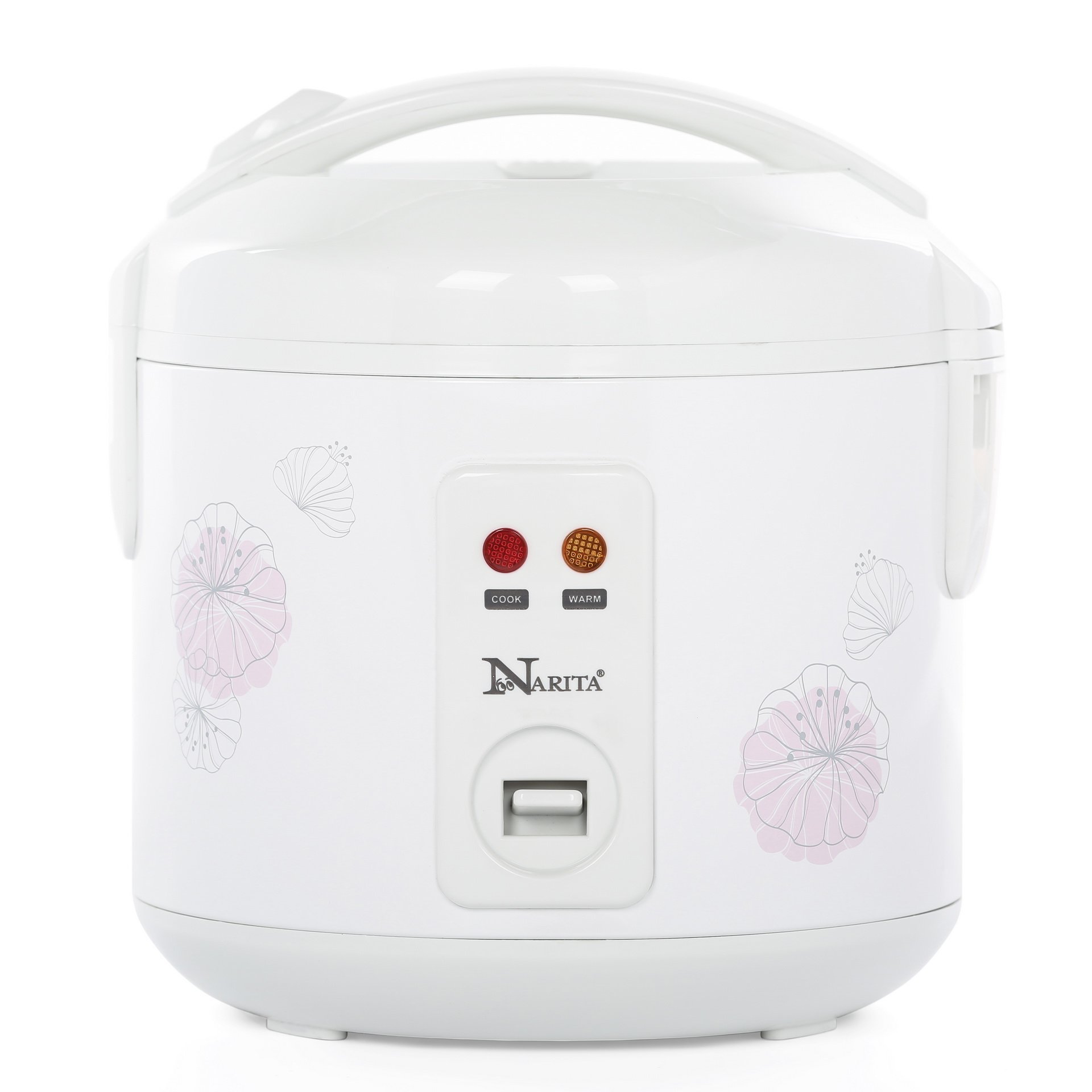 8 Cup Cooked/4 Cup Uncooked Rice Cooker, Easy Clean Removable Non-stick Inner Pan and Rice Spatula, Simple One Touch Operation with Automatic Keep Warm Function, Safe Cool Touch Exterior, White