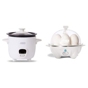 dash mini rice cooker and egg cooker bundle - cook rice, grains, soup and boil eggs