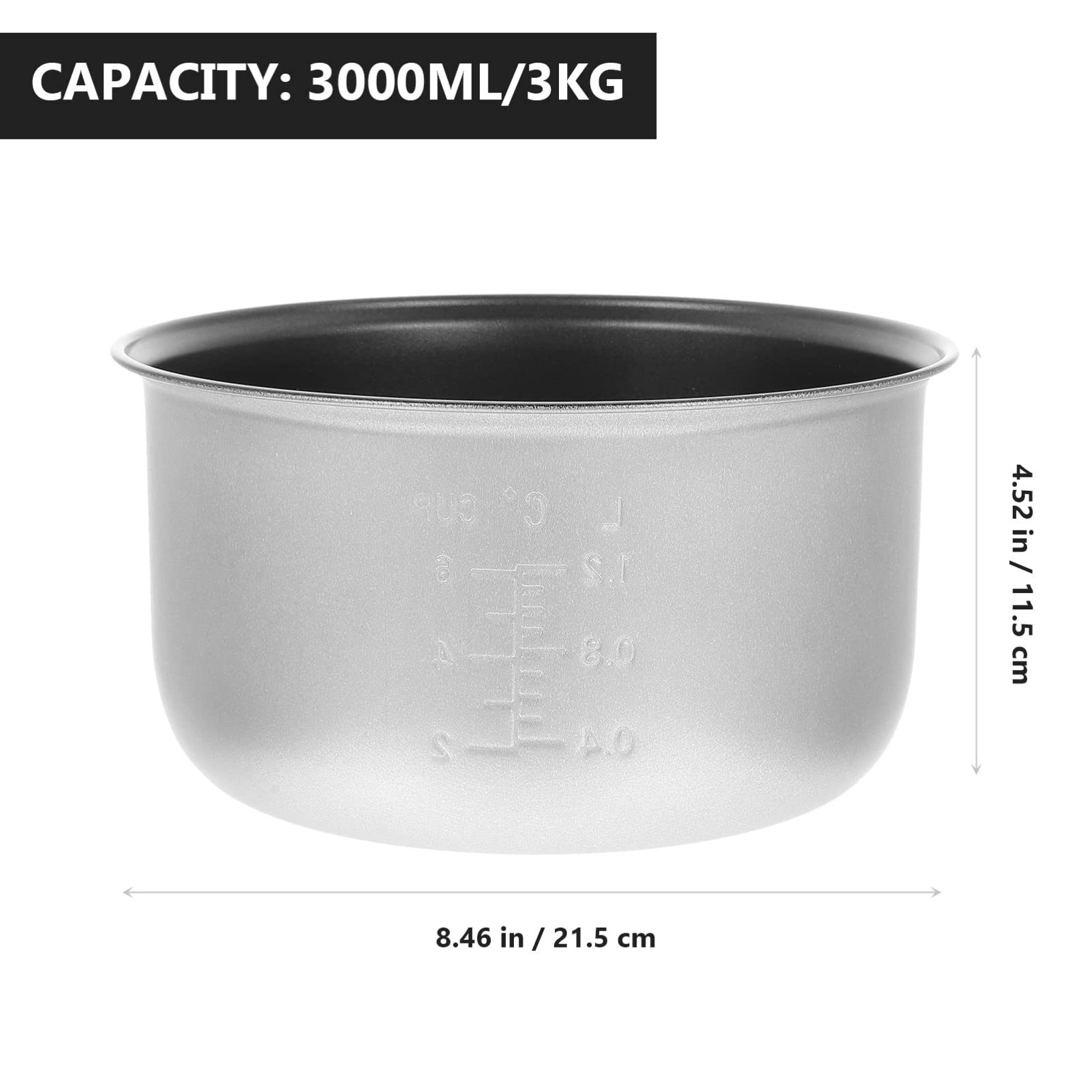 Rice Cooker Inner Pot Rice Cooker Liner Non- stick Rice Cooking Container Rice Maker Accessories for Rice Maker Cooker 3 L