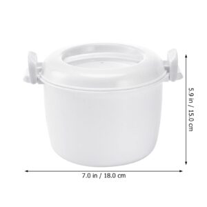 SHERCHPRY Microwave Rice Cooker Plastic Microwave Pressure Cooker with Locking Lid Instant Fast Cookware for Cooking Steaming White