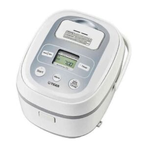 tiger jbx-b series micom 10 cup rice cooker with tacook cooking plate (white)