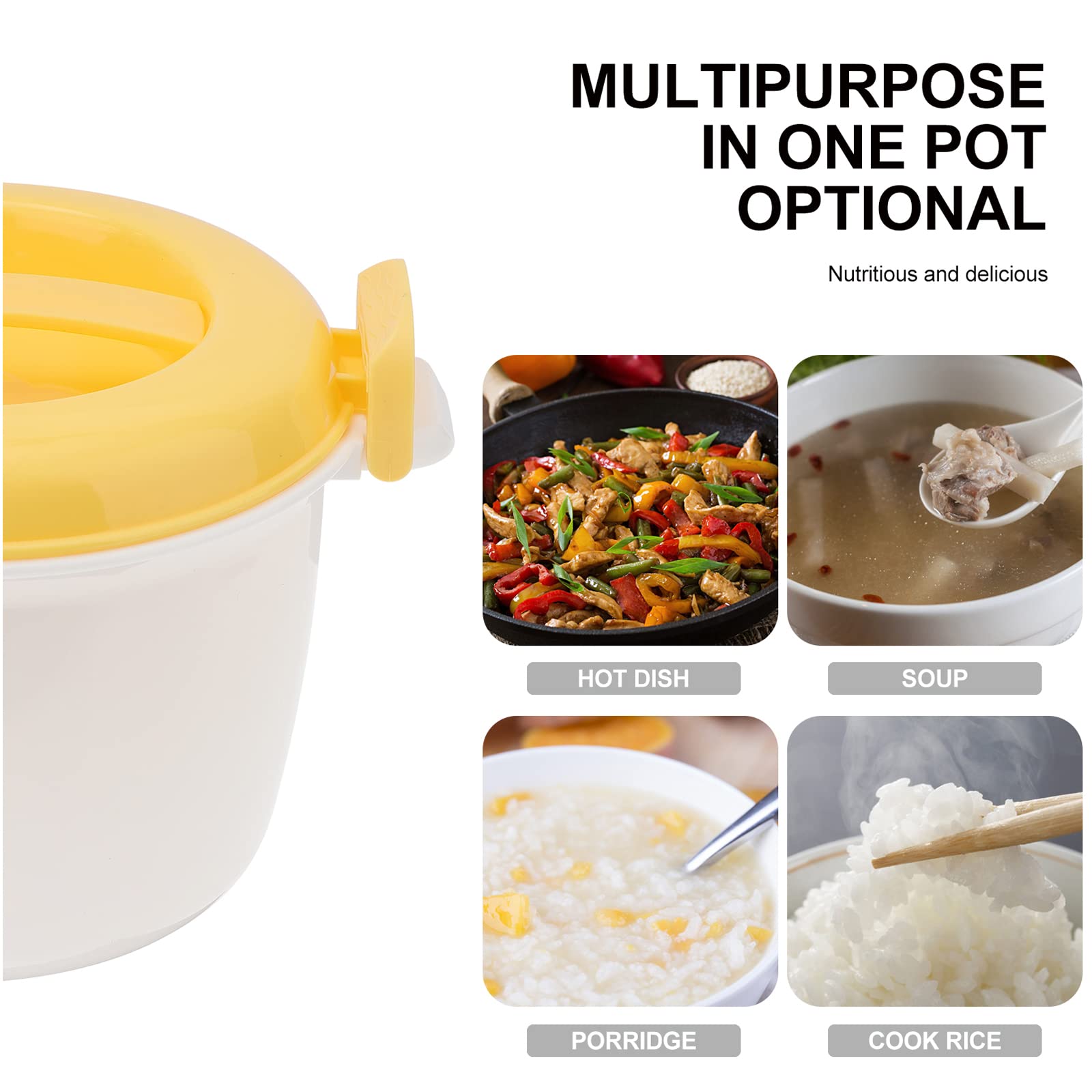 Microwave Food Container Microwave Rice Cooker Food Container: 1L Pasta Cooker Maker Oven Rice Cooker Steamer Microwave Cookware for Rice Chicken Pasta Rice Cooking Pot random color