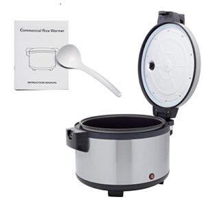 Commercial Electric Rice Warmer - Large Capacity Stainless Steel 60 Cup Rice & Soup Warmer Pot (Not a Rice Cooker) - Non Stick & Forms a Tight Seal to Keep Rice Fluffy for 12 Hours