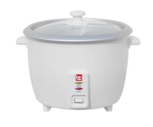 bene casa - rice cooker with glass lid - includes nonstick aluminum inner pot and a 12 hour keep warm feature - cooks up to 12 cups of rice (6 cups uncooked)