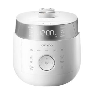cuckoo crp-lhtr0609f | rice cooker 6 cup (uncooked) twin pressure induction heating cooker | 16 menu options: high/non-pressure steam & more, stainless steel inner pot, made in korea | white-renewed