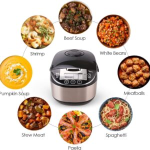 Midea Rice Cooker Slow Cooker Multi Cooker 10 Cup with Steamer Basket For Rice Food Vegetable Egg Automatic Keep Warm LED Digital Control