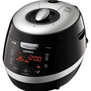 CUCKOO CRP-HY1083F | 10-Cup (Uncooked) Induction Heating Pressure Rice Cooker | 13 Menu Options, Auto-Clean, Voice Navigation, Stainless Steel Inner Pot, Made in Korea | Black