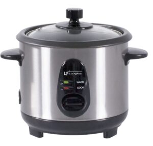 lp living plus electric rice cooker, non stick coating, one touch button (0.6l/3cup)