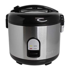 imusa usa gau-00028 electric rice cooker 10-cup uncooked rice (20-cup cooked rice), stainless steel