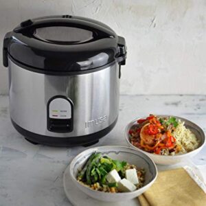 IMUSA USA GAU-00028 Electric Rice Cooker 10-Cup Uncooked Rice (20-Cup Cooked Rice), Stainless Steel