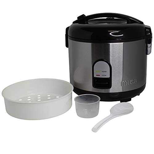 IMUSA USA GAU-00028 Electric Rice Cooker 10-Cup Uncooked Rice (20-Cup Cooked Rice), Stainless Steel