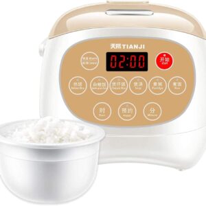 Tianji Electric Rice Cooker FD30D with Healthy Non-stick Ceramic Inner Pot, 6-cup(uncooked) Makes Rice, Porridge, Soup,Brown Rice, Claypot rice, Multi-grain rice,Multicook Function with LED Display, 3L, White