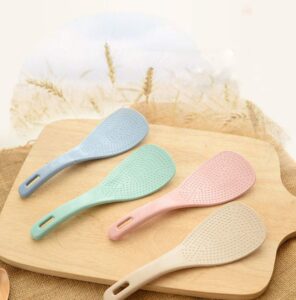 woiwo 4 pcs creative kitchen rice scoop with wheat straw rice spoon tableware electric rice cooker rice shovel electric rice cooker rice shovel