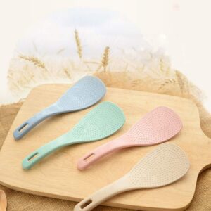 WOIWO 4 PCS Creative Kitchen Rice Scoop With Wheat Straw Rice Spoon Tableware Electric Rice Cooker Rice Shovel Electric Rice Cooker Rice Shovel