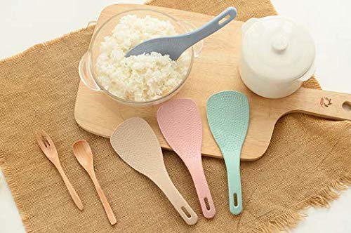 WOIWO 4 PCS Creative Kitchen Rice Scoop With Wheat Straw Rice Spoon Tableware Electric Rice Cooker Rice Shovel Electric Rice Cooker Rice Shovel